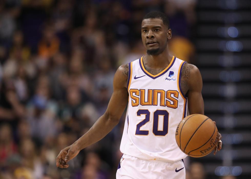 Josh Jackson of the Phoenix Suns handles the ball.