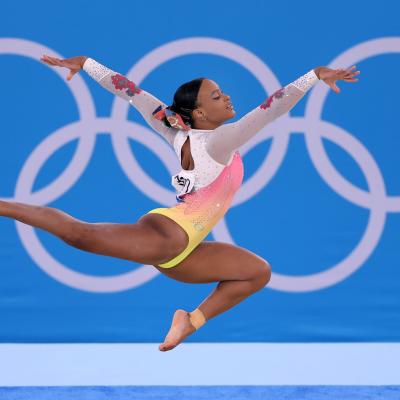 Rebeca Andrade during the Women's floor final of the Tokyo 2020 Olympic Games.