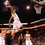 Gerald Green of the Phoenix Suns slam dunks the ball.