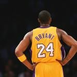 Back view of Kobe Bryant in his #24 Lakers Jersey