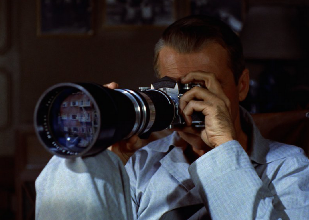 James Stewart in a scene from Rear Window.