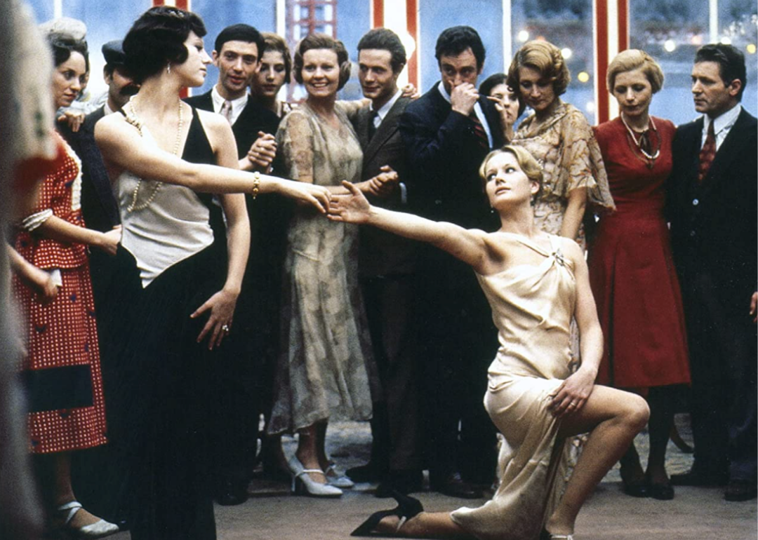 Two women dance in a scene from The Conformist.