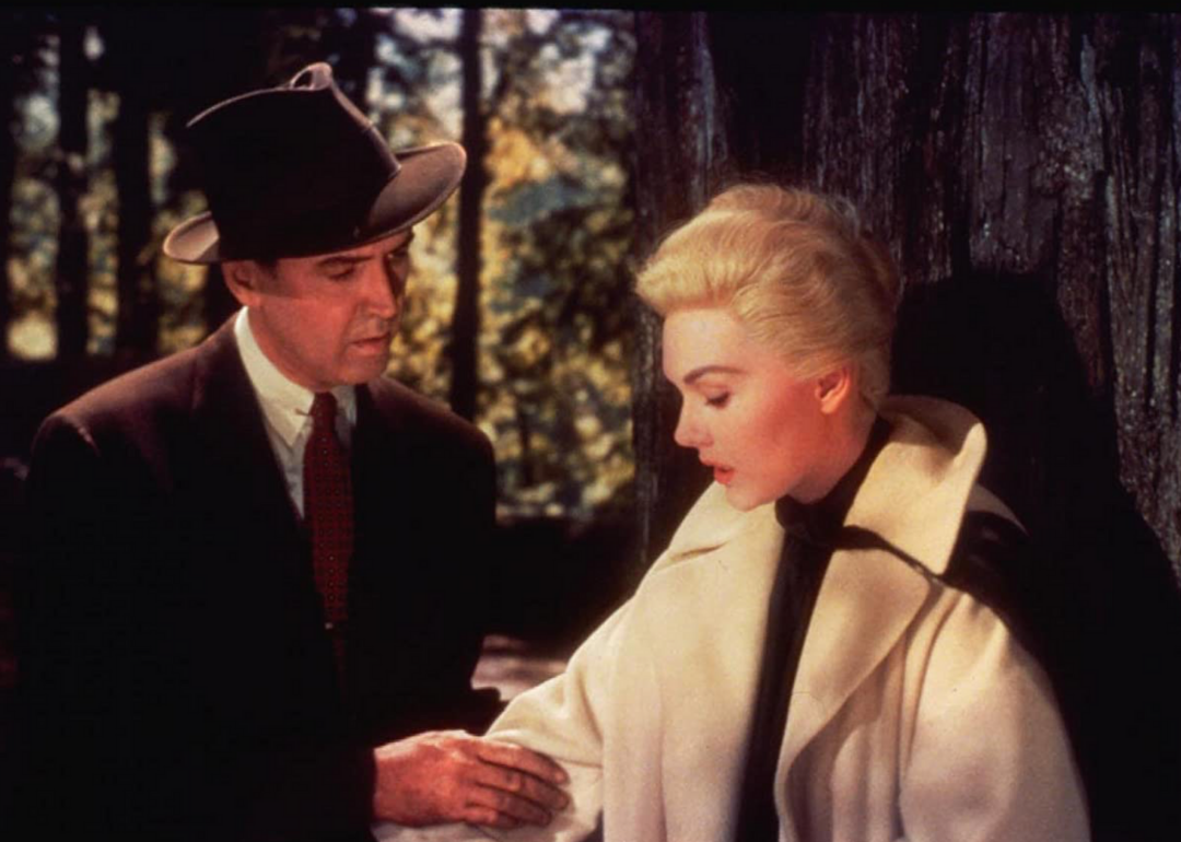 James Stewart and Kim Novak in Vertigo.