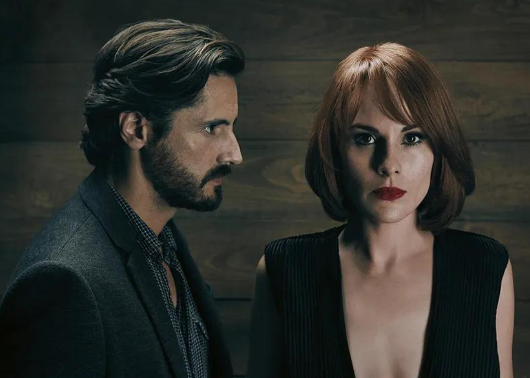 Actors Juan Diego Botto and Michelle Dockery in 'Good Behavior'