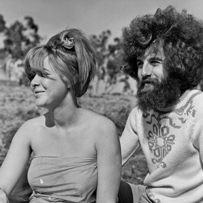 Hippies relaxing under the sun in an open field in Los Angeles, California, in summer, 1967.