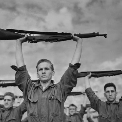 U.S. Marine recruits at Parris Island, South Carolina in 1941.