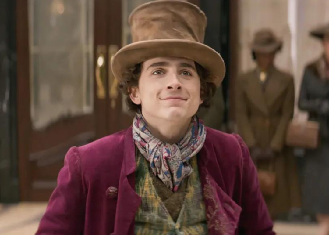 Timothée Chalamet in a scene from 'Wonka'